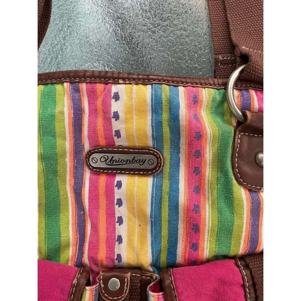 Unionbay Multicolor Striped Canvas Tote Bag